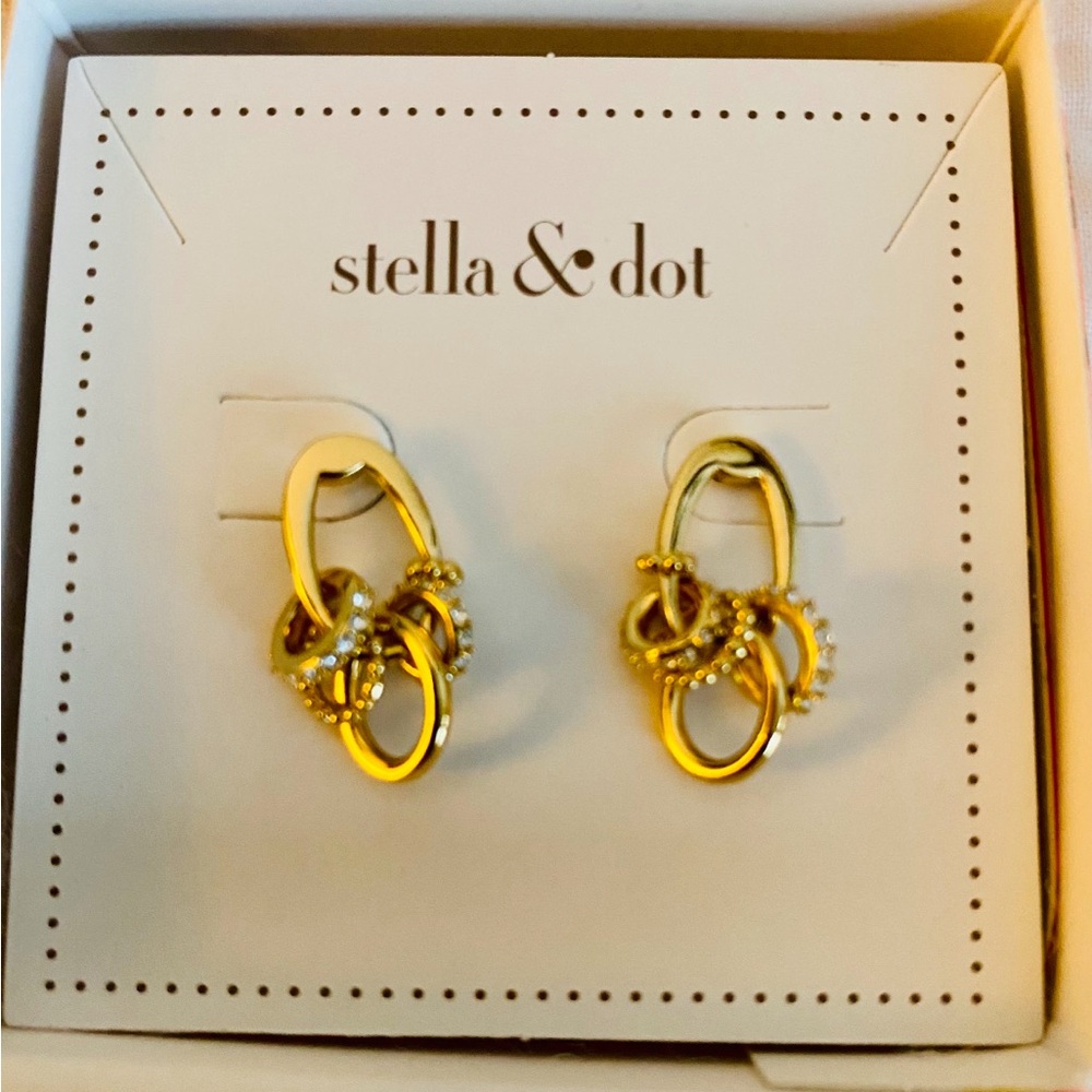 Stella & Dot Gold and Silver Loop Earrings